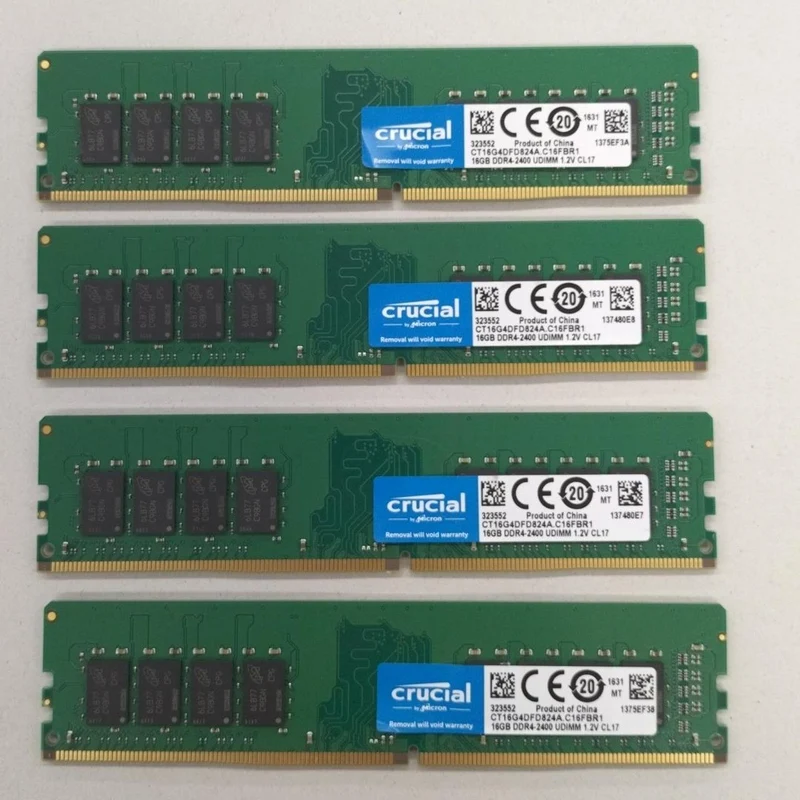 CRUCIAL Memory: 16GB x 4 CT16G4DFD824A. C16FBR1