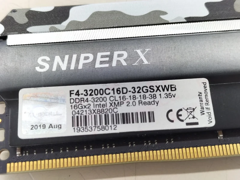 G.SKILL DDR4 Memory 16GB F4-3200C16D-32GSXWB
