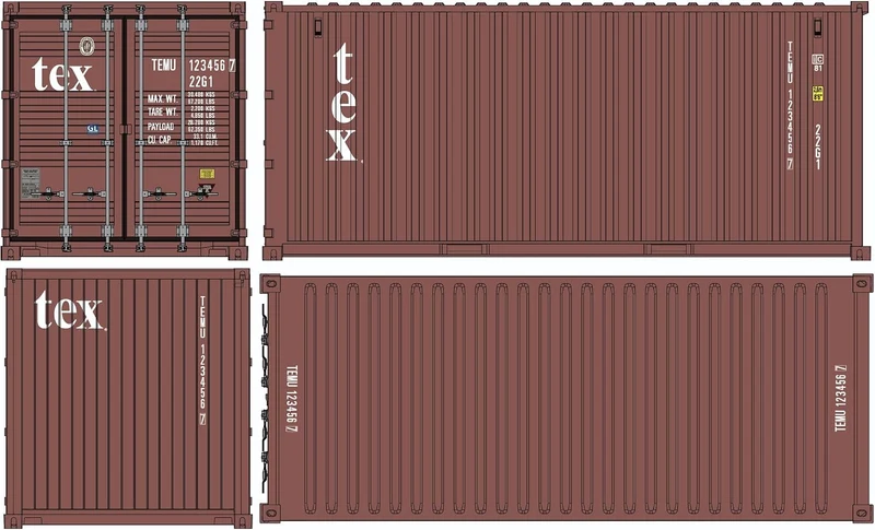 Fujimi 1/24 Car NEXT Series No. 1102 20 ft Dry Container tex