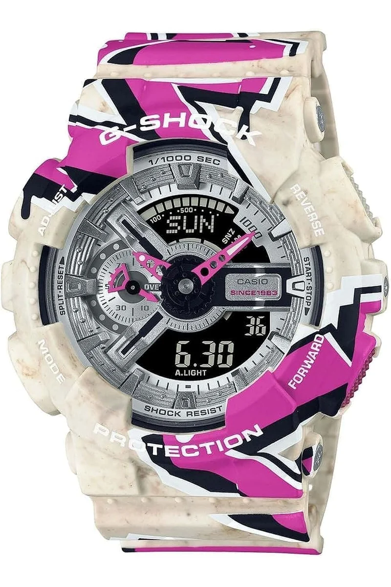 [Casio] Montre G-SHOCK série 110 Street Spirit pour homme, beige, argent, rose, multicolore GA-110SS-1A [Importation parallèle]