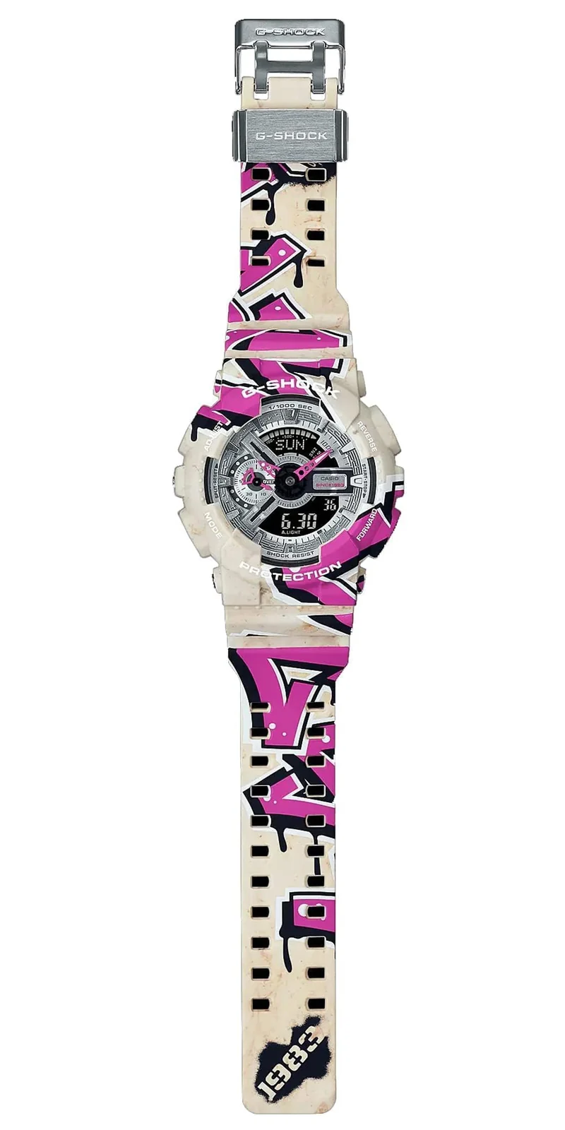 [Casio] Montre G-SHOCK série 110 Street Spirit pour homme, beige, argent, rose, multicolore GA-110SS-1A [Importation parallèle]