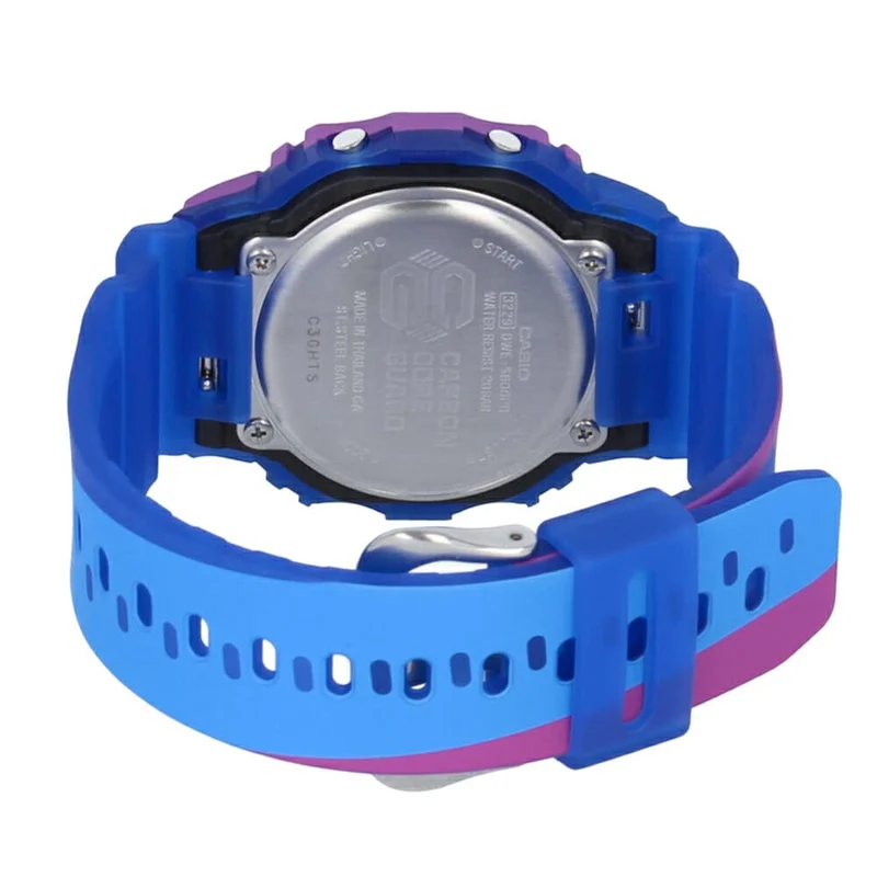 Montre CASIO G-SHOCK 5600, Homme, Lunette et bracelet interchangeables, Bracelet de rechange, Bleu, Violet, Blanc, Squelette, DWE-5600PR-2 [Importation parallèle]