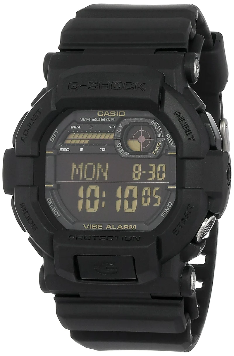 CASIO G-SHOCK Men's Digital Watch with Vibration Function GD-350-1B Black (Overseas Model, Parallel Import)