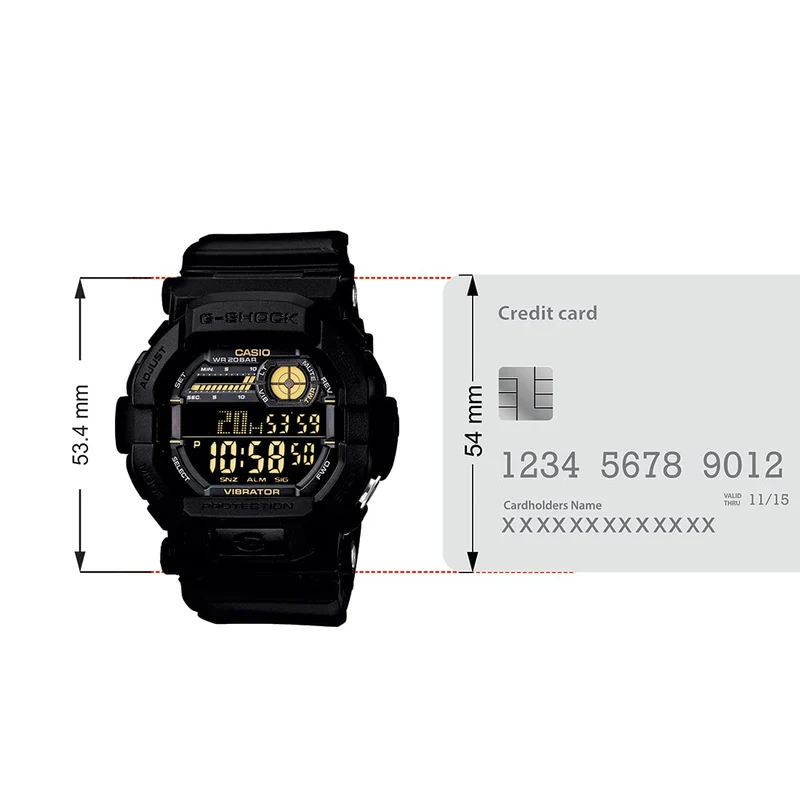 CASIO G-SHOCK Men's Digital Watch with Vibration Function GD-350-1B Black (Overseas Model, Parallel Import)