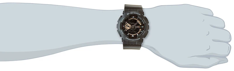 [Casio] CASIO G-SHOCK Analog-Digital Watch, Black x Rose Gold, GA-110RG-1A, Men's, Size S [Parallel Import]