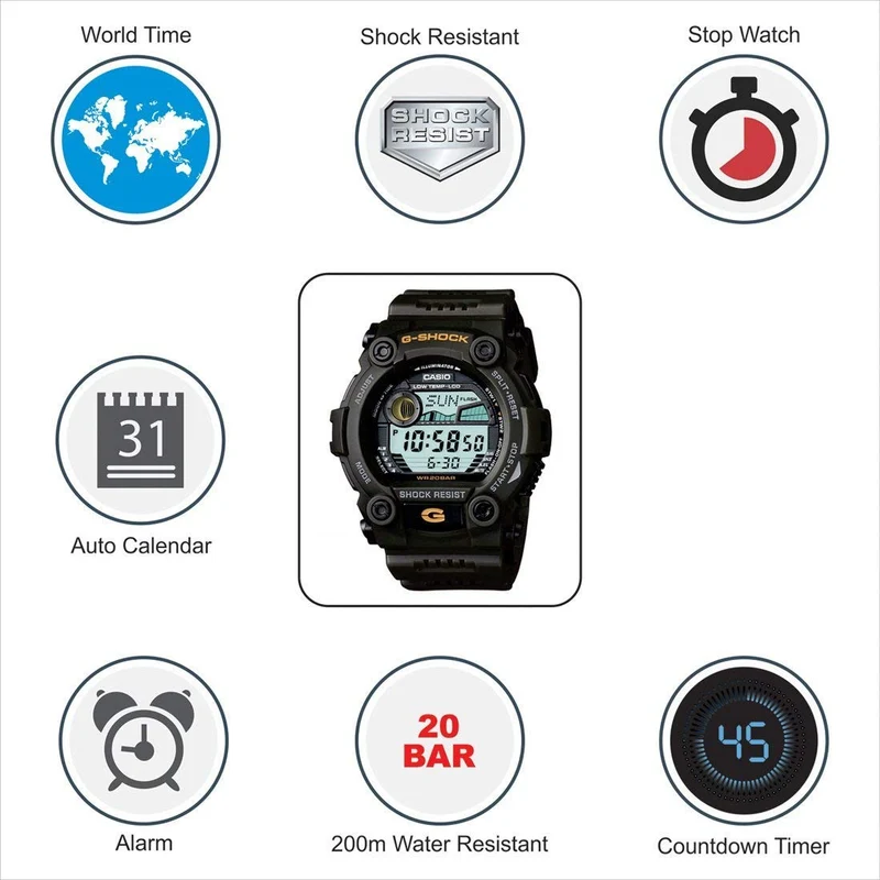 CASIO G-SHOCK Tide Graph Khaki Watch (model no. g7900-3) [Parallel Import]