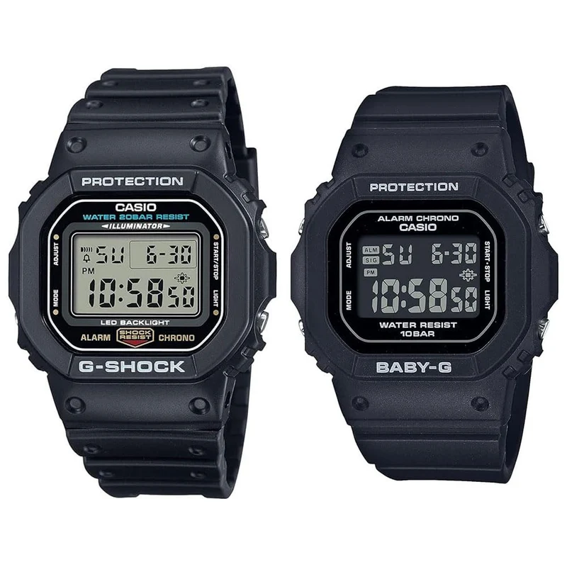 [Casio] CASIO Pair Watches G-SHOCK Baby-G Men's and Women's G-Shock Baby-G Waterproof Black dw-5600ue-1jfbgd-565u-1jf Wristwatch [Domestic Genuine Product]
