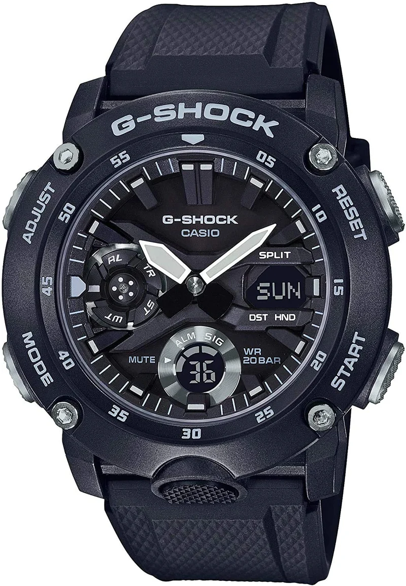 [Casio] CASIO G-SHOCK Analog-Digital Watch, Black, Carbon/Resin, 20 ATM Water Resistant, Overseas Model GA-2000S-1A [Parallel Import]