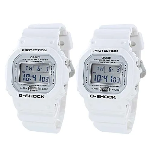 [Casio] CASIO G-SHOCK G-Shock Pair Watch Set (Same Size) - Digital, White, 20 ATM Water Resistant, International Model DW-5600MW-7 [Parallel Import]