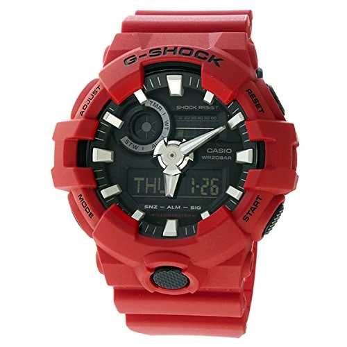 Montre de sport analogique-numérique pour homme CASIO G-SHOCK GA-700-4A (rouge/noir) [Importation parallèle]