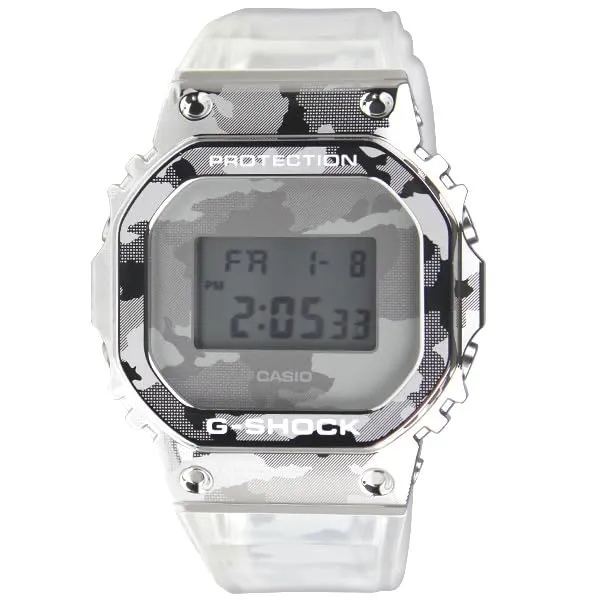 Parallel Import CASIO G-SHOCK GM-5600SCM-1 Watch for Men, Kids, Boys, Digital, Waterproof, White, Silver, Camouflage, Skeleton [Parallel Import]