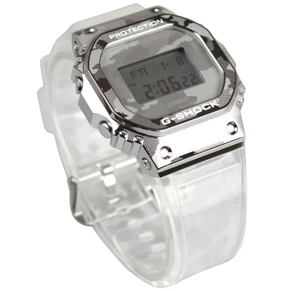 Parallel Import CASIO G-SHOCK GM-5600SCM-1 Watch for Men, Kids, Boys, Digital, Waterproof, White, Silver, Camouflage, Skeleton [Parallel Import]