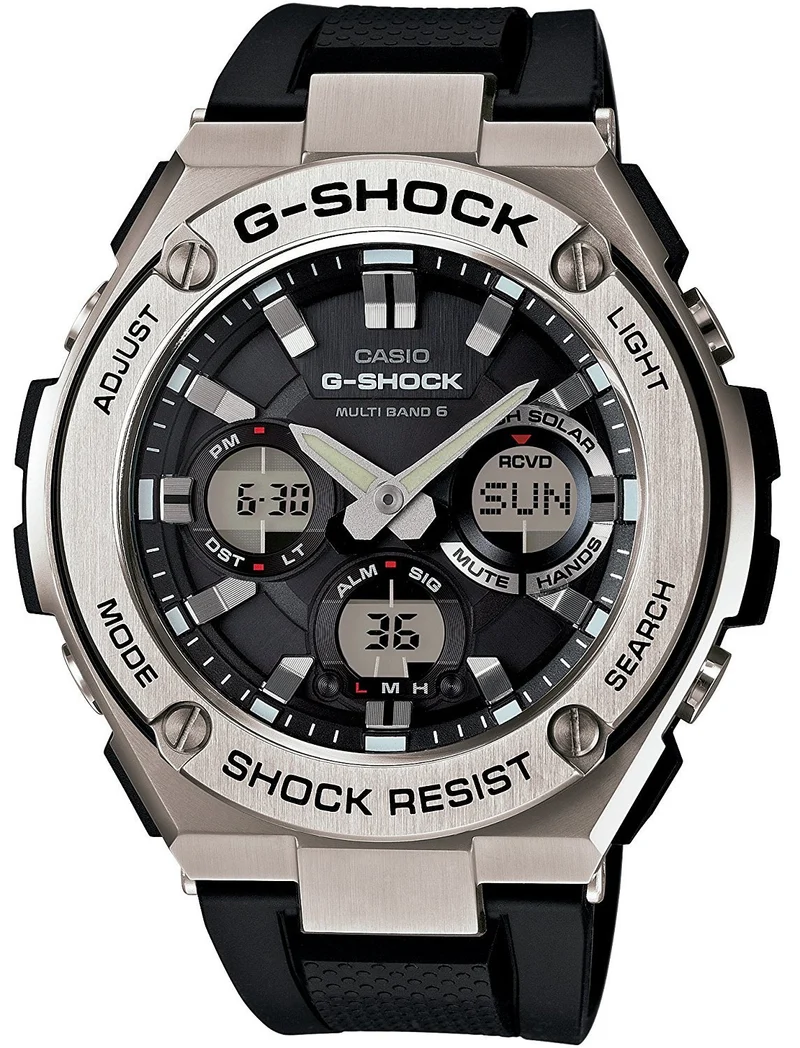 Montre CASIO G-SHOCK G-STEEL analogique-numérique radiopilotée solaire GST-W110-1A / GST-W110-1AER (Modèle international - Identique au modèle national GST-W110-1AJF) Montre homme [Importation parallèle]