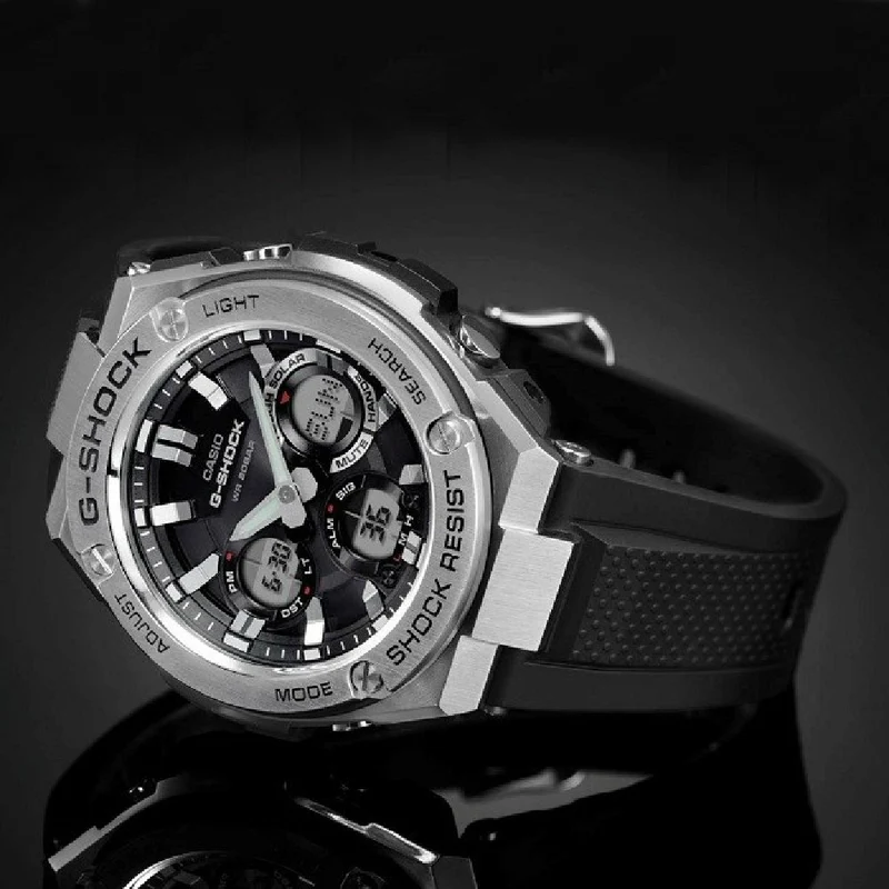 Montre CASIO G-SHOCK G-STEEL analogique-numérique radiopilotée solaire GST-W110-1A / GST-W110-1AER (Modèle international - Identique au modèle national GST-W110-1AJF) Montre homme [Importation parallèle]