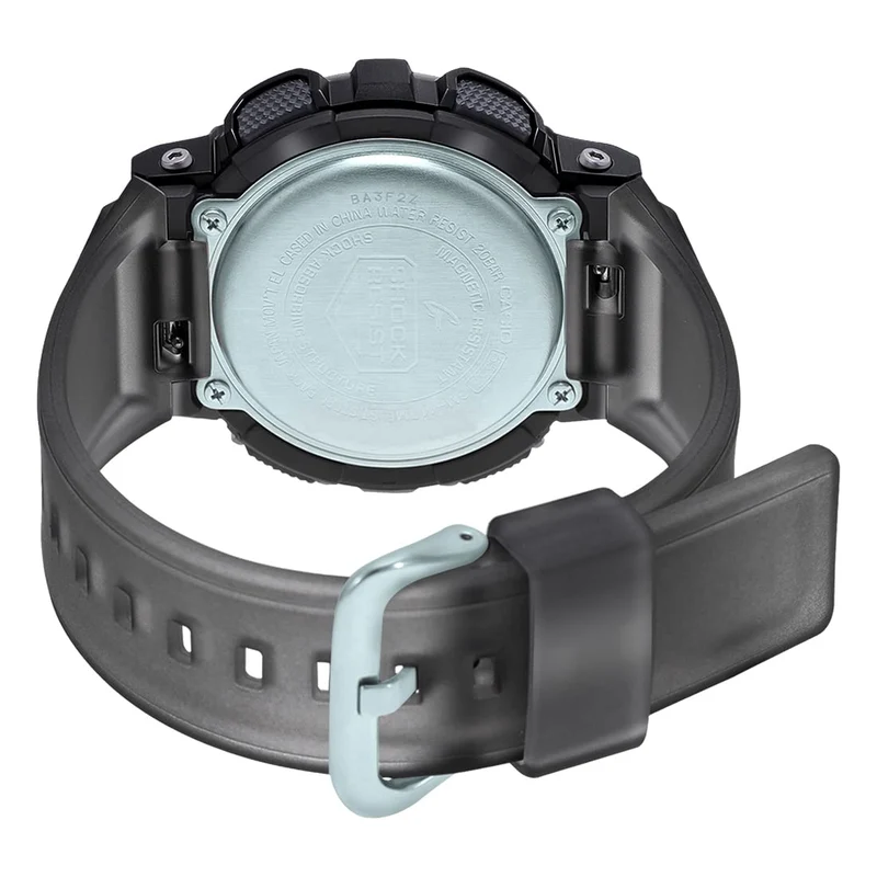 Casio G-Shock Analog Digital World Time Watch, Black/Gray, Strap
