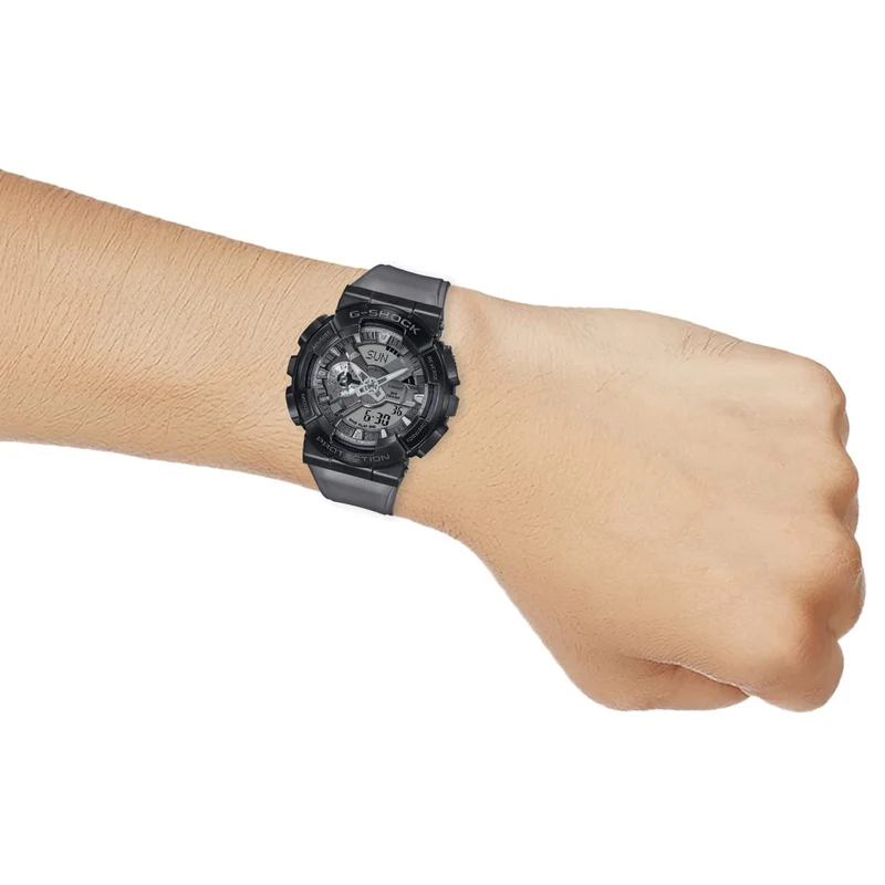 Casio G-Shock Analog Digital World Time Watch, Black/Gray, Strap
