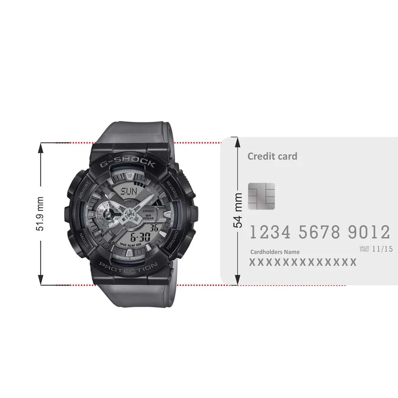 Casio G-Shock Analog Digital World Time Watch, Black/Gray, Strap